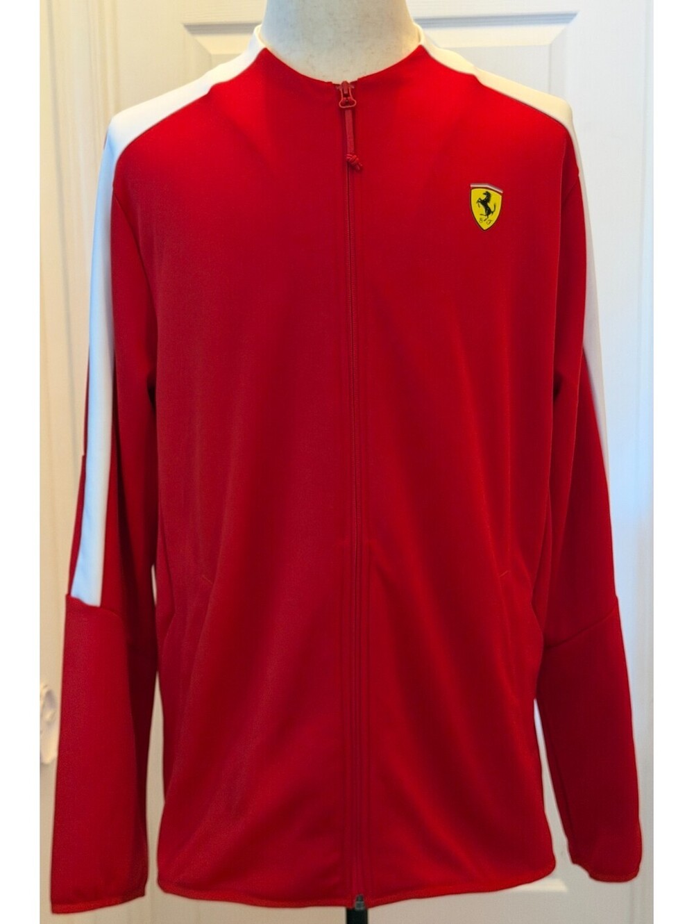 Puma Scuderia Ferrari MT7 Track Jacket Red White F1 Motorsports Men's Size L